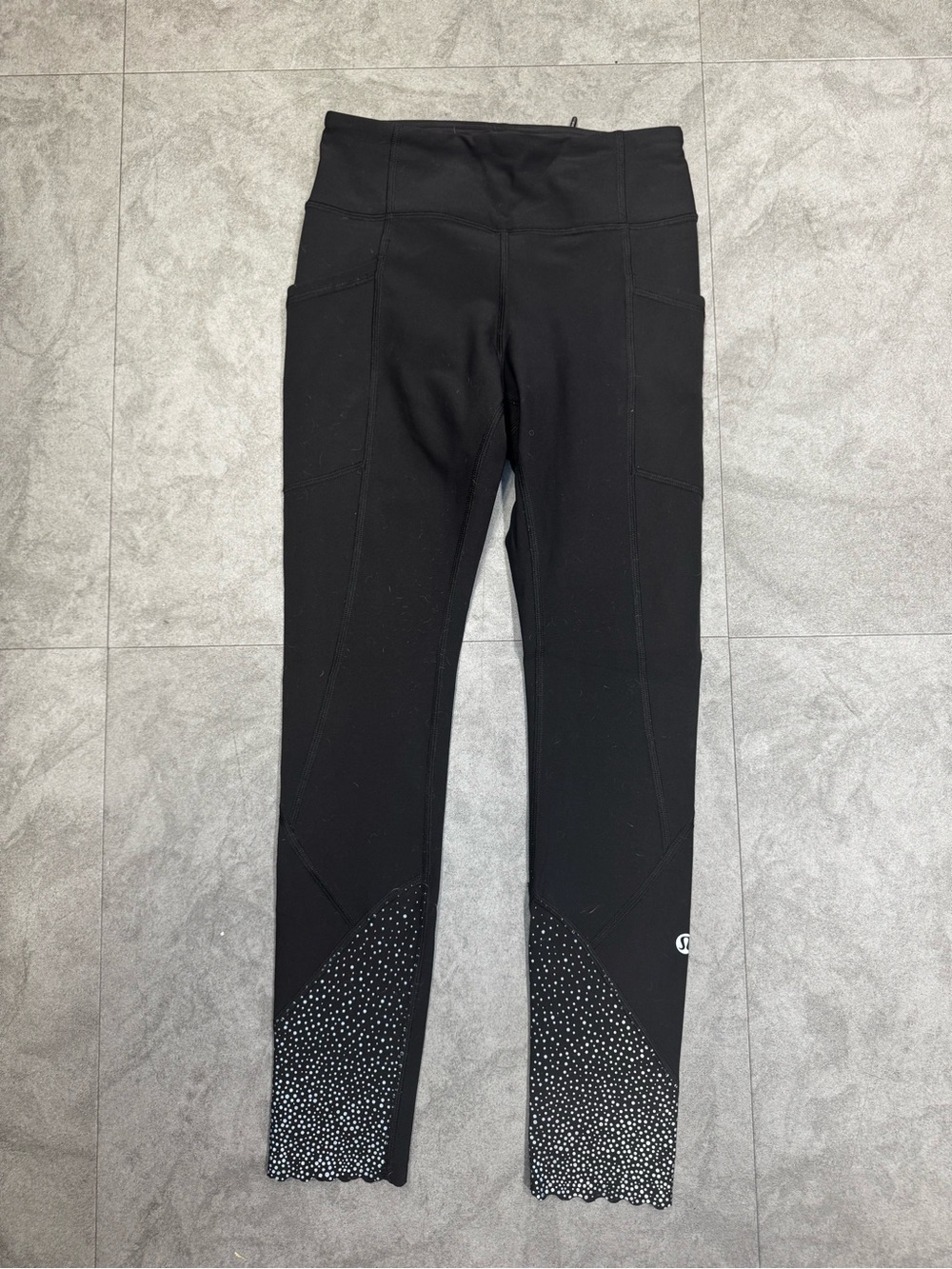 lululemon athletica Black Leggings with Speckled Hem